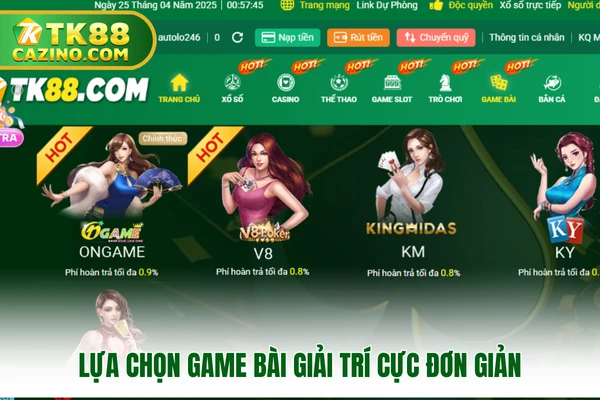Lựa chọn game bài giải trí cực đơn giản