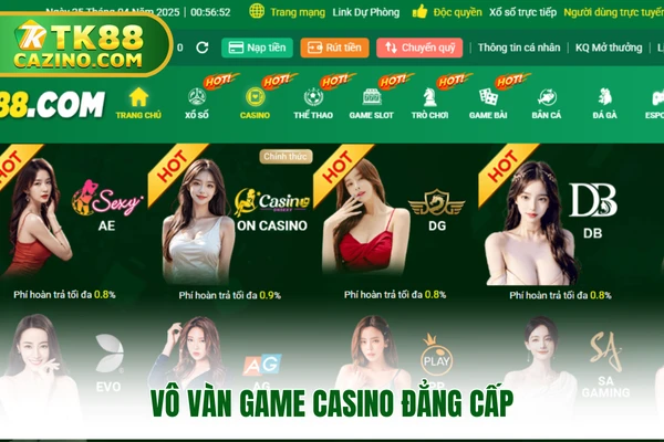 Vô vàn game casino đẳng cấp
